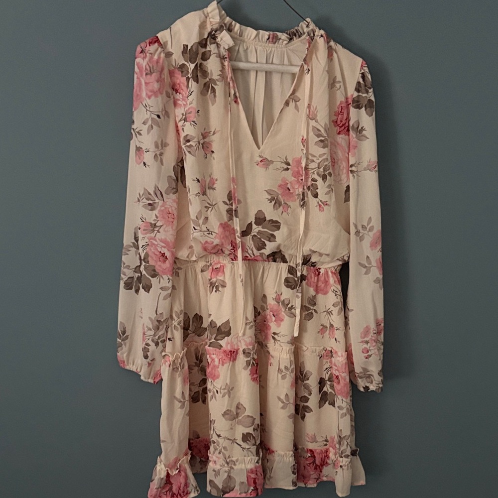 Floral Print Long Sleeve Dress